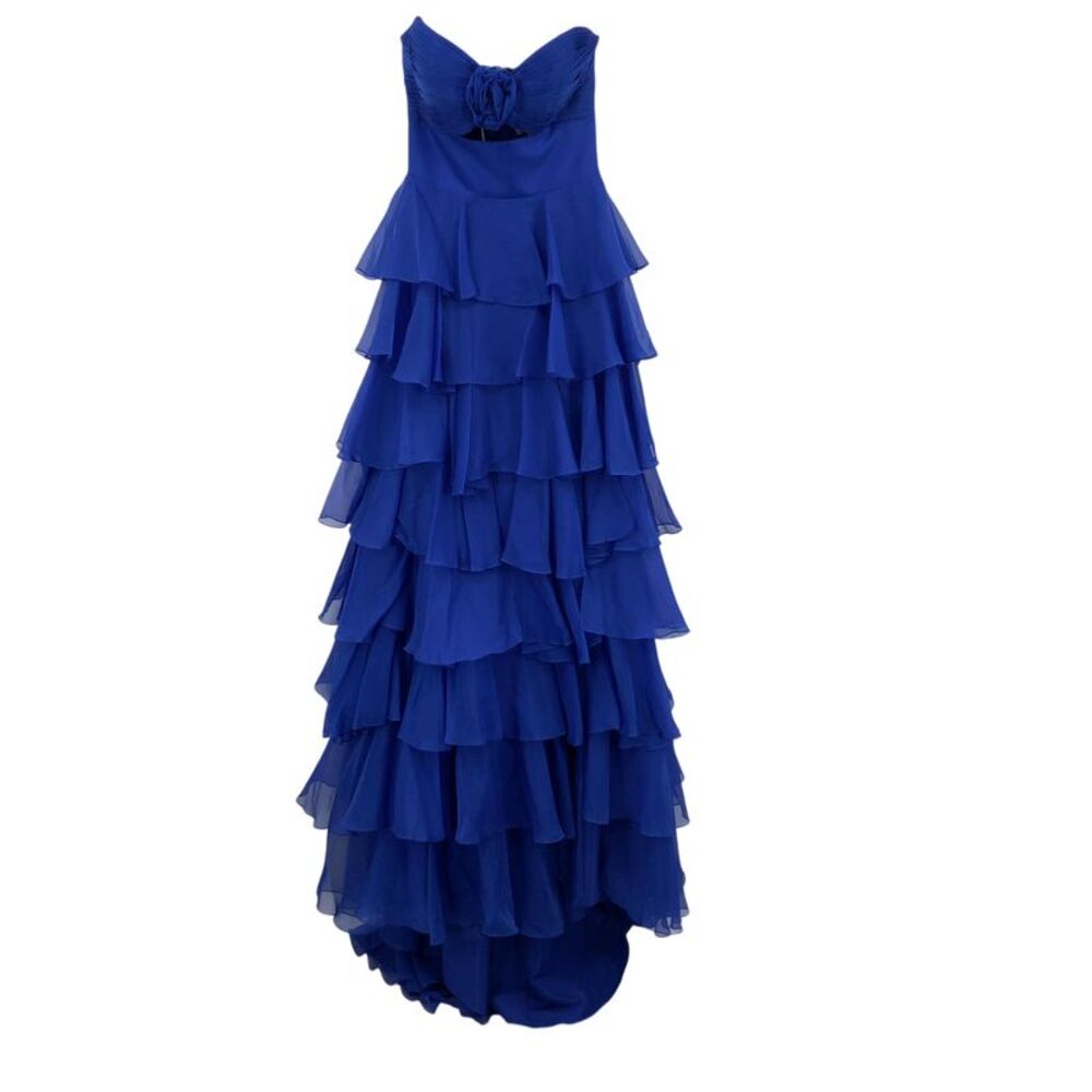 Sherri Hill Royal Blue Strapless Tiered Prom Dress - New Blue 2